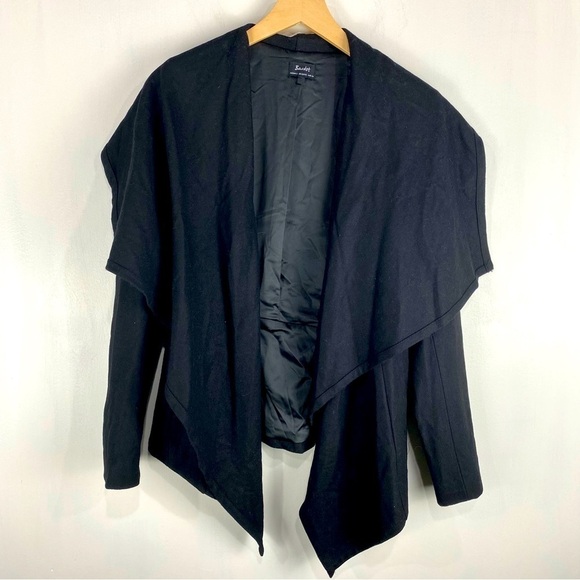 Bardot Asymmetrical Open Front Flowy Wool Blend Blazer Cardigan Jacket Coat 2 - Picture 1 of 7